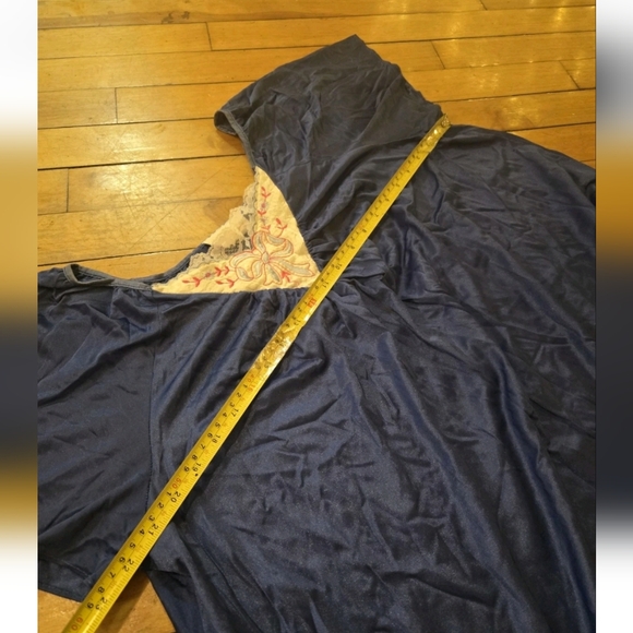 Carriage Court Vintage Lace Blue Sz M Nightgown Dress Short - Picture 7 of 7